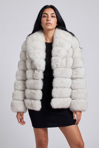 Manteau large en fourrure blanc Héritage fourrure