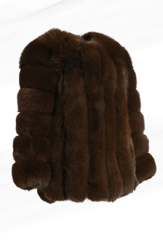 Manteau large en fourrure brun Héritage fourrure