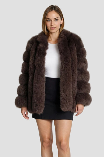 Manteau large en fourrure brun Héritage fourrure