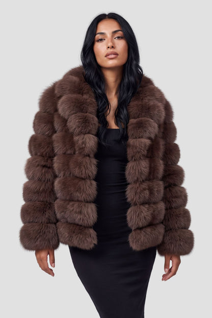 Manteau large en fourrure brun Héritage fourrure