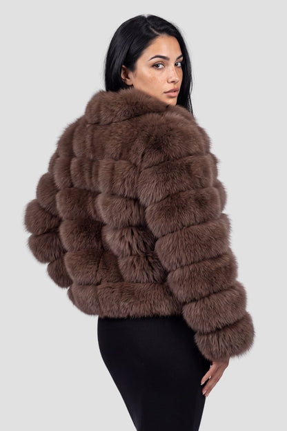 Manteau large en fourrure brun Héritage fourrure