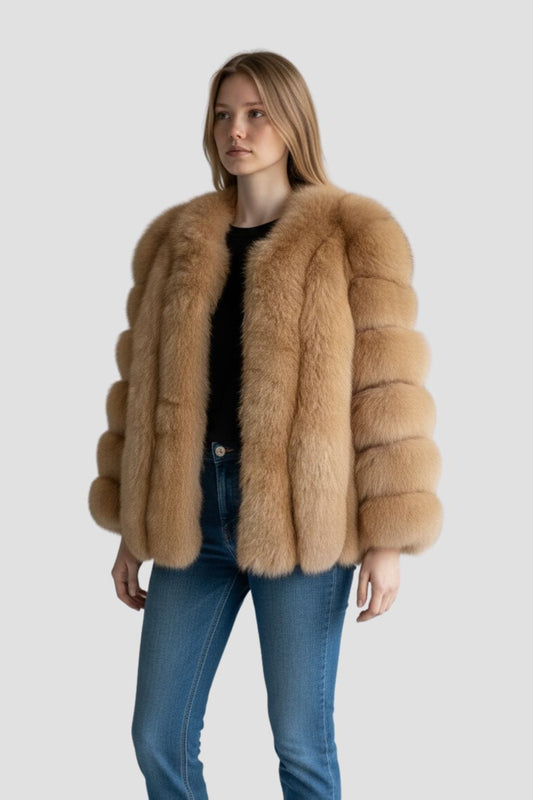 Manteau large en fourrure marron Héritage fourrure