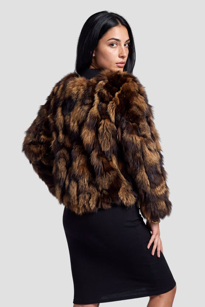 Manteau large en fourrure marron Héritage fourrure