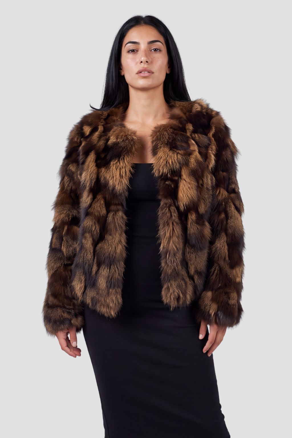 Manteau large en fourrure marron Héritage fourrure