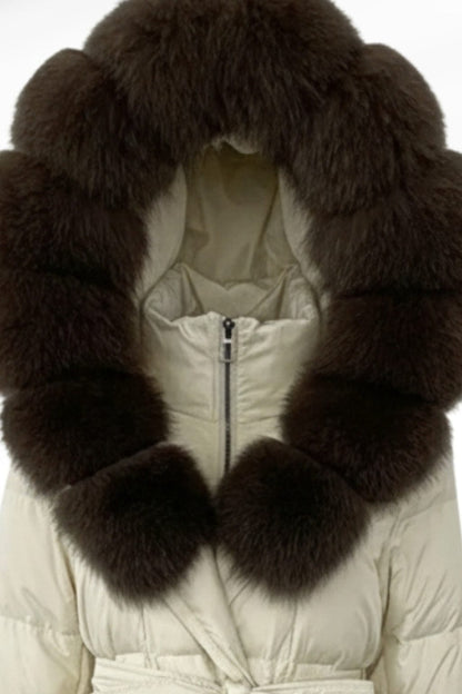 Parka à capuche en fourrure brun Héritage fourrure