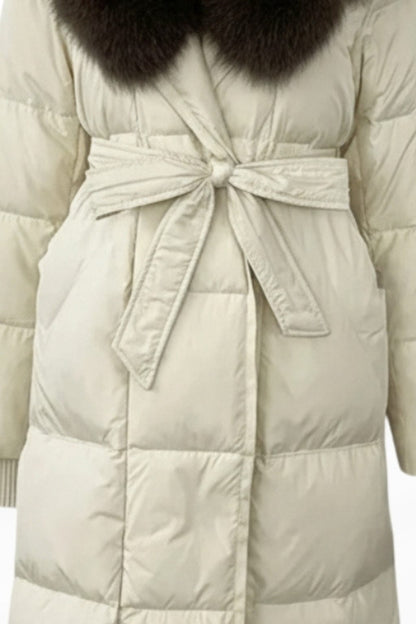 Parka à capuche en fourrure brun Héritage fourrure