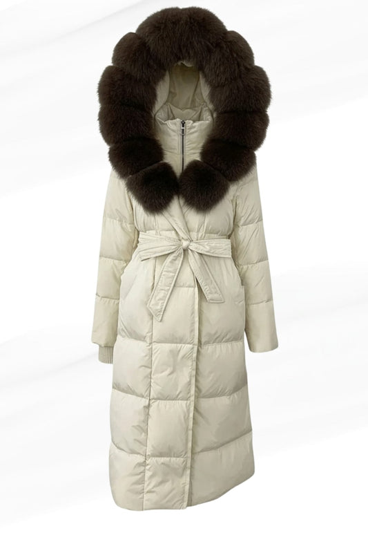 Parka à capuche en fourrure brun Héritage fourrure