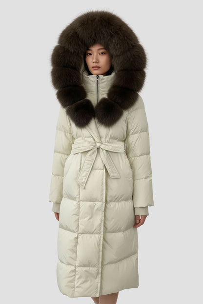 Parka à capuche en fourrure brun Héritage fourrure