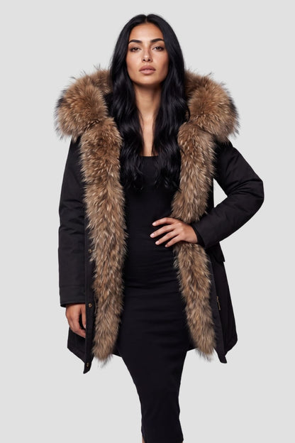 Parka à capuche en fourrure femme Héritage fourrure
