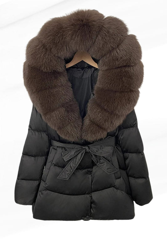 Parka à capuche en fourrure marron Héritage fourrure