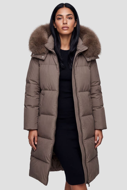 Parka à capuche en fourrure marron Héritage fourrure