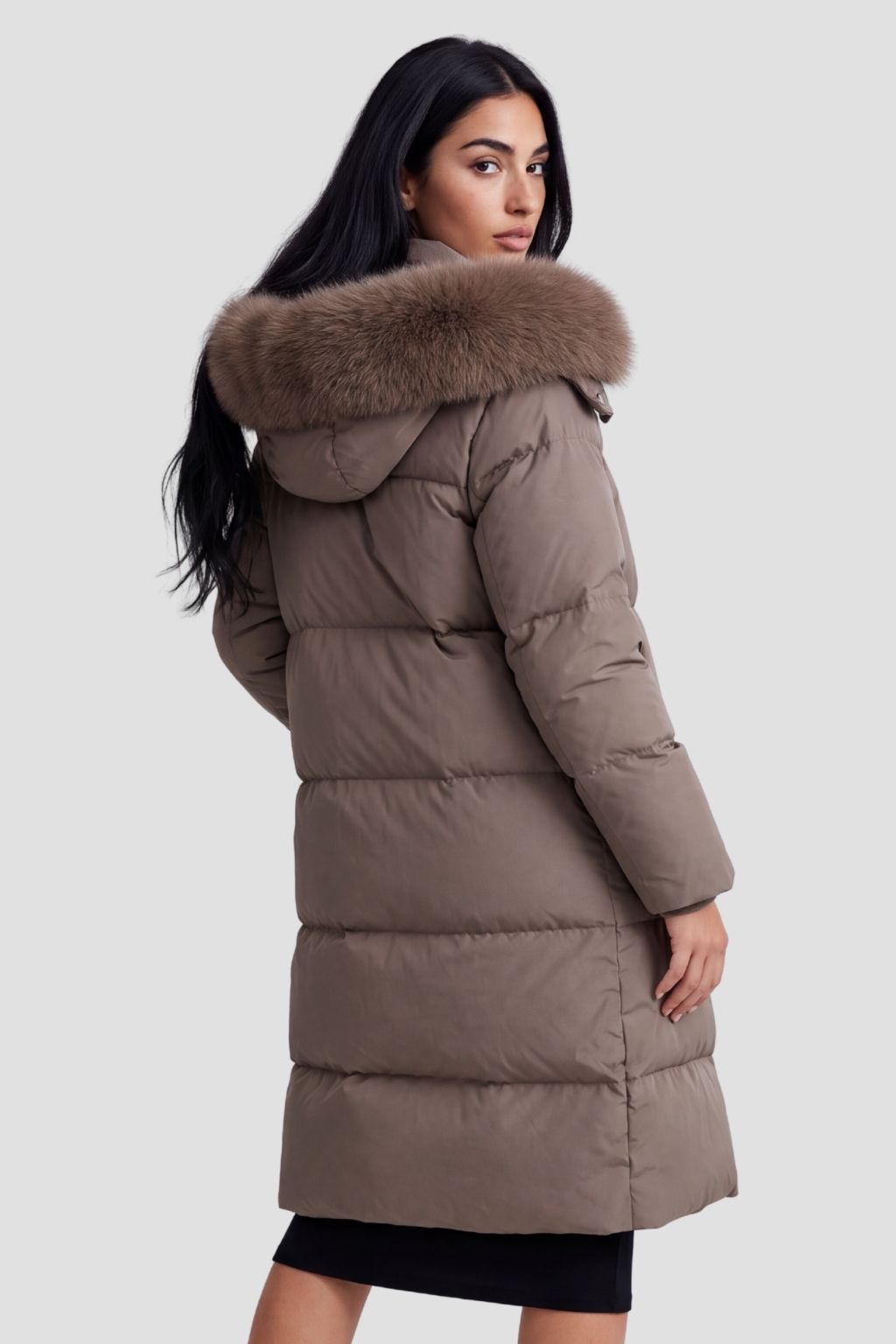 Parka à capuche en fourrure marron Héritage fourrure