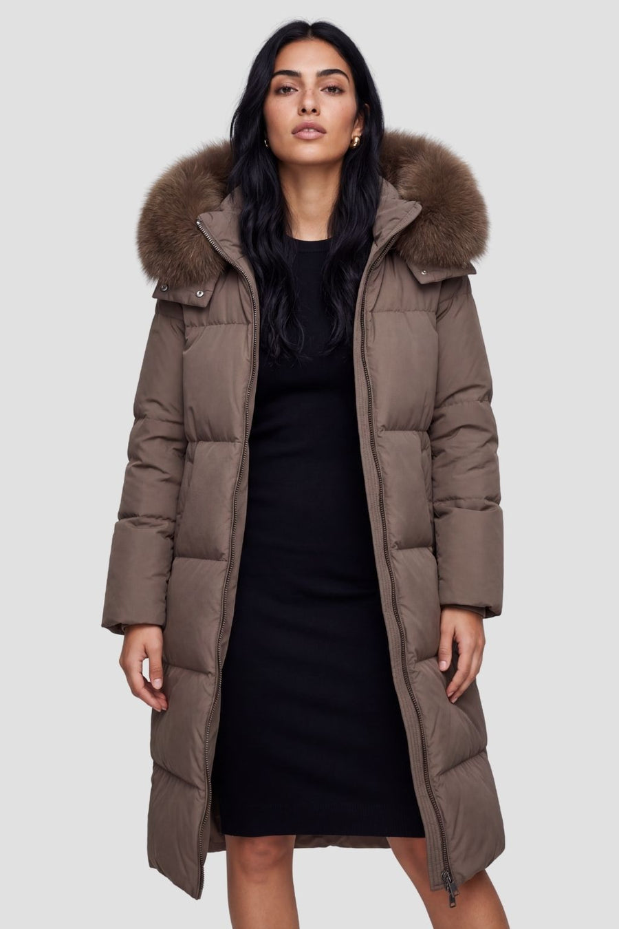 Parka à capuche en fourrure marron Héritage fourrure