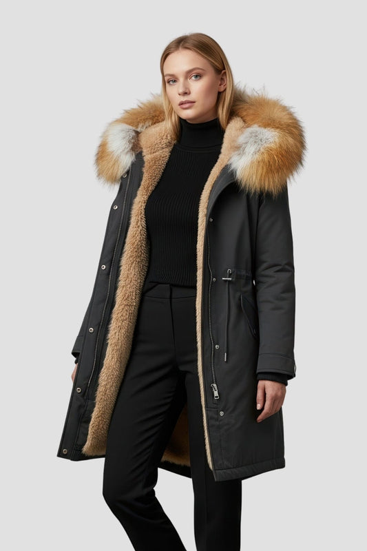 Parka à capuche en fourrure naturelle Héritage fourrure