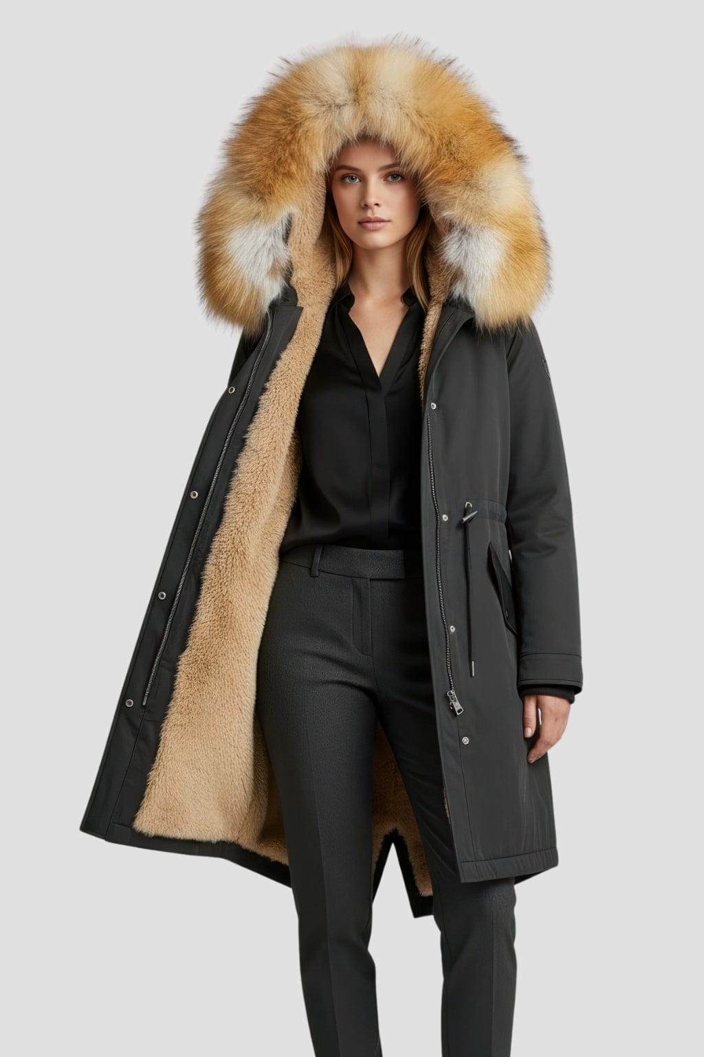 Parka à capuche en fourrure naturelle Héritage fourrure