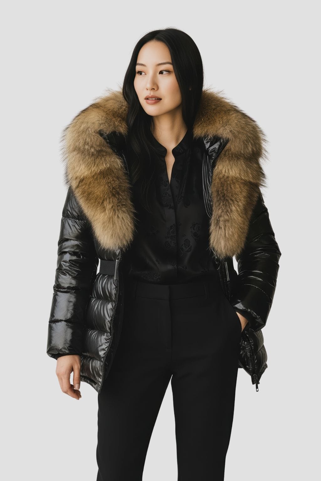 Parka fourrure doré femme Héritage fourrure