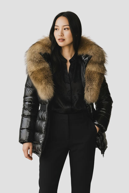 Parka fourrure doré femme Héritage fourrure