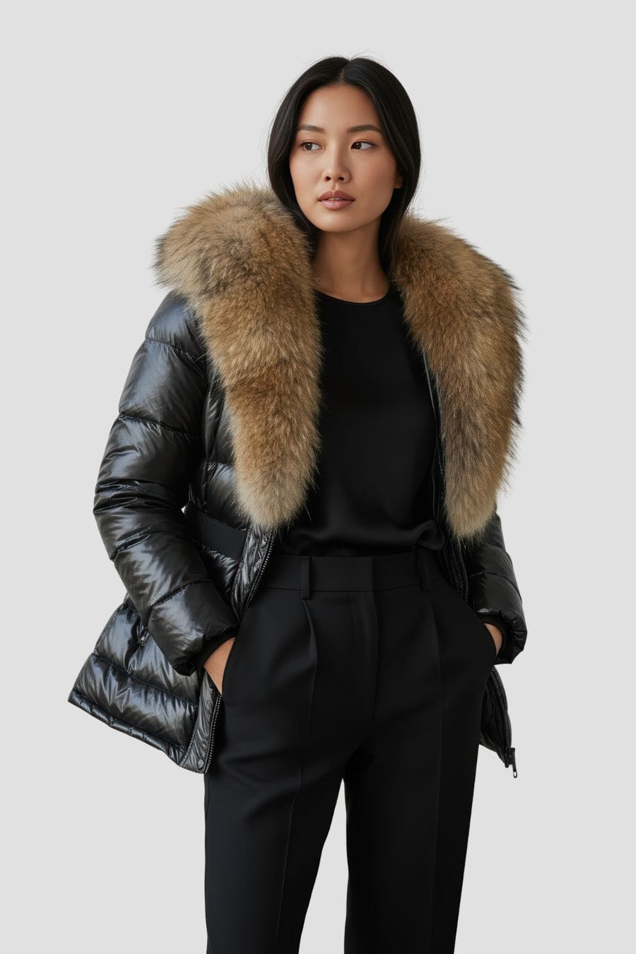 Parka fourrure doré femme Héritage fourrure