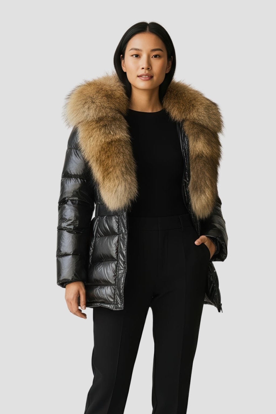 Parka fourrure doré femme Héritage fourrure