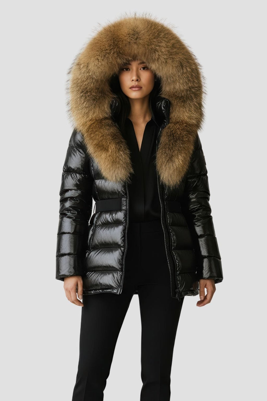 Parka fourrure doré femme Héritage fourrure