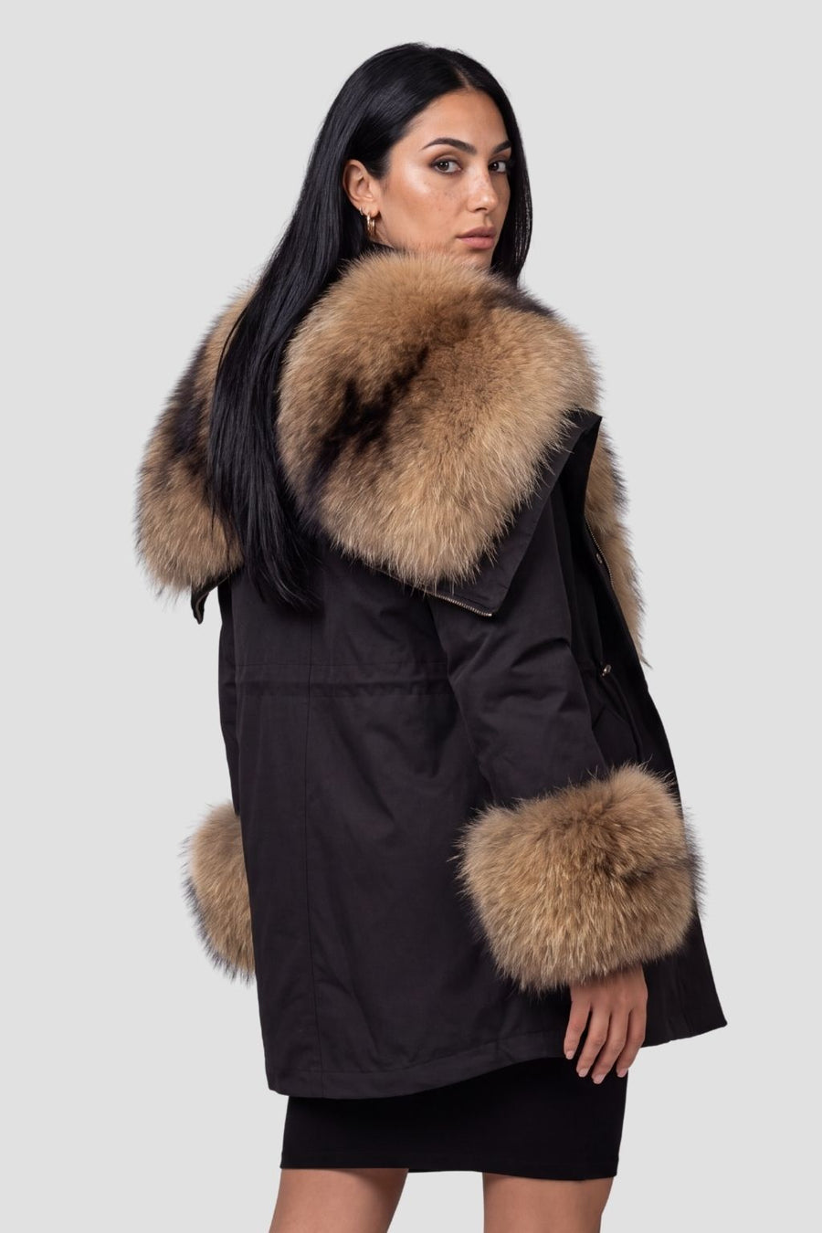 Parka fourrure doré femme Héritage fourrure
