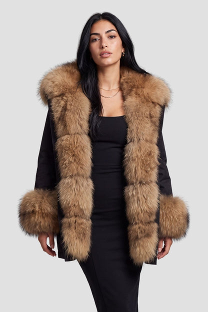 Parka fourrure doré femme Héritage fourrure