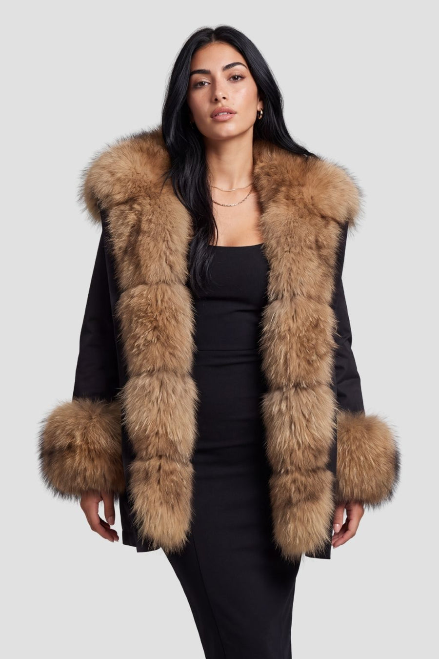 Parka fourrure doré femme Héritage fourrure