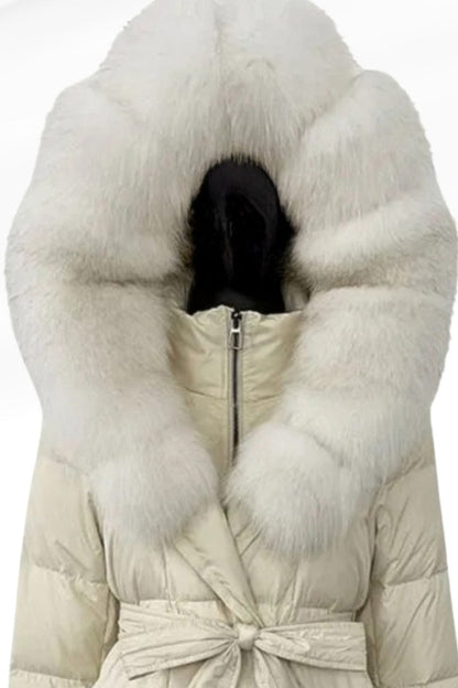 Parka fourrure femme beige Héritage fourrure
