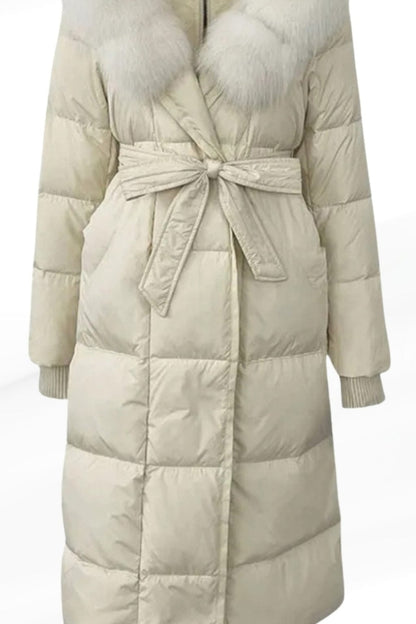 Parka fourrure femme beige Héritage fourrure