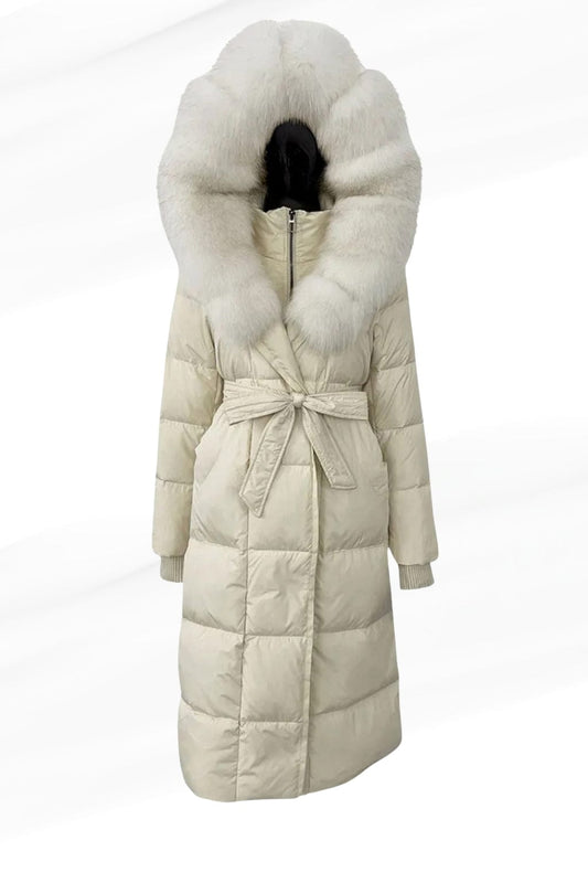 Parka fourrure femme beige Héritage fourrure