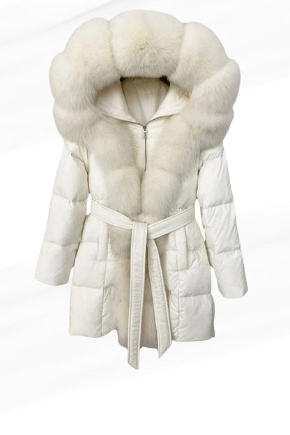 Parka fourrure femme blanc Héritage fourrure
