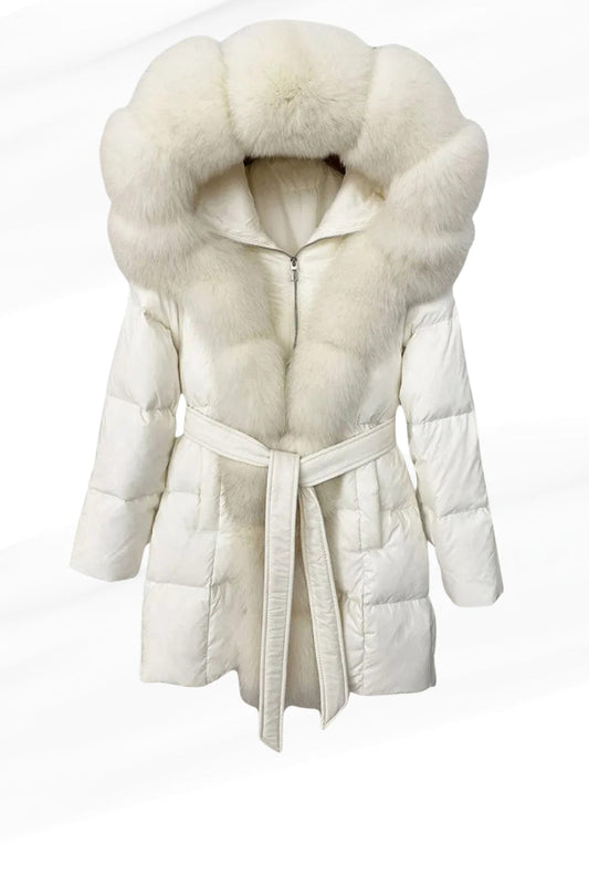 Parka fourrure femme blanc Héritage fourrure