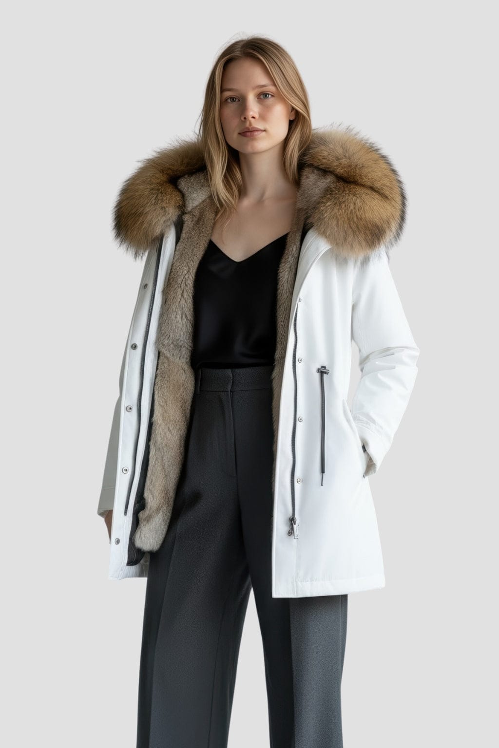 Parka fourrure femme blanc Héritage fourrure