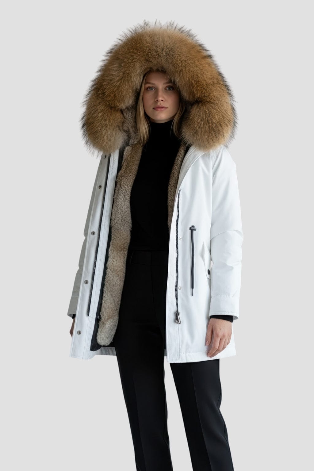 Parka fourrure femme blanc Héritage fourrure
