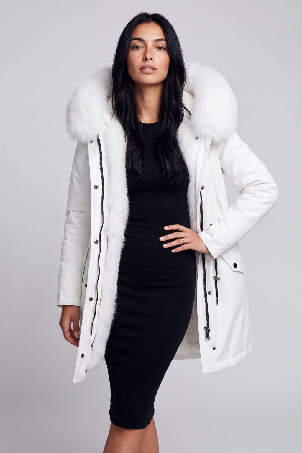 Parka fourrure femme blanc Héritage fourrure