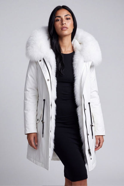 Parka fourrure femme blanc Héritage fourrure