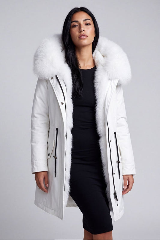 Parka fourrure femme blanc Héritage fourrure
