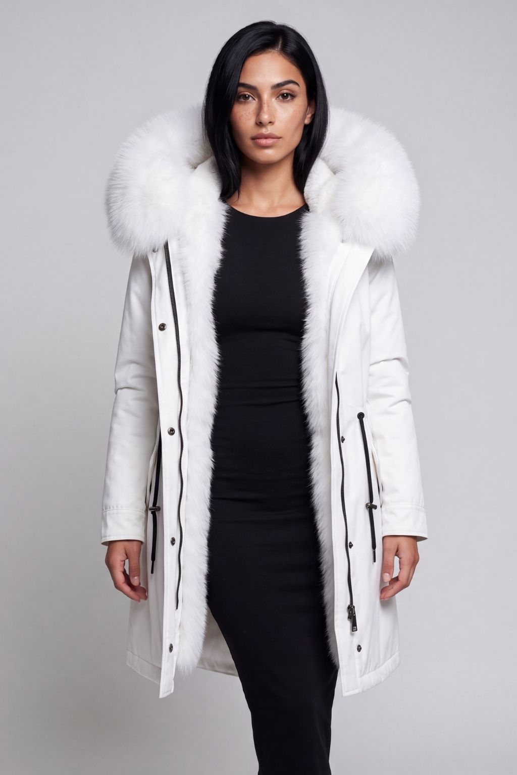 Parka fourrure femme blanc Héritage fourrure