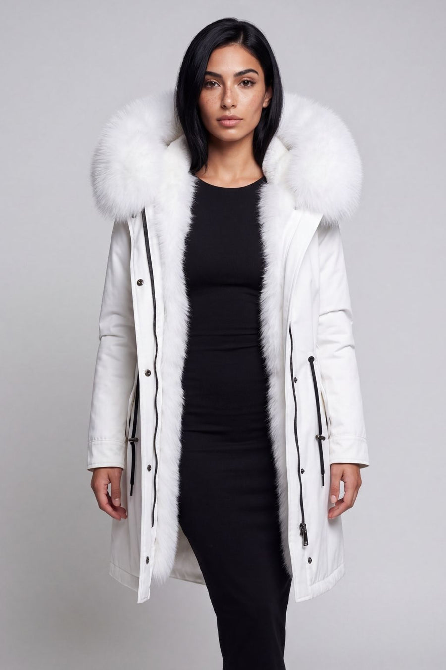Parka fourrure femme blanc Héritage fourrure
