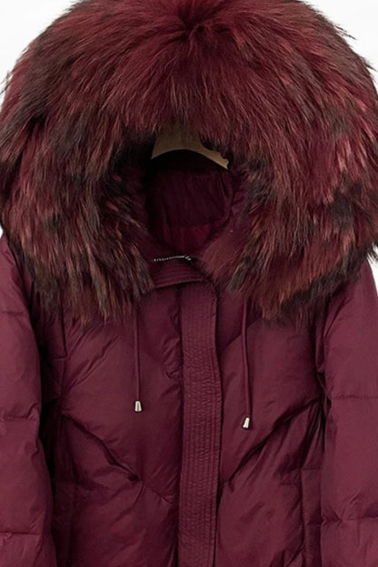 Parka fourrure femme bordeaux Héritage fourrure