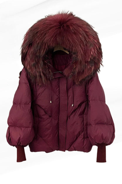 Parka fourrure femme bordeaux Héritage fourrure