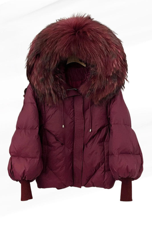 Parka fourrure femme bordeaux Héritage fourrure
