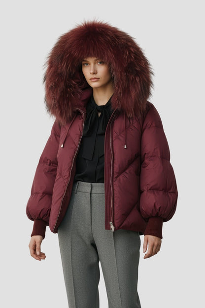 Parka fourrure femme bordeaux Héritage fourrure