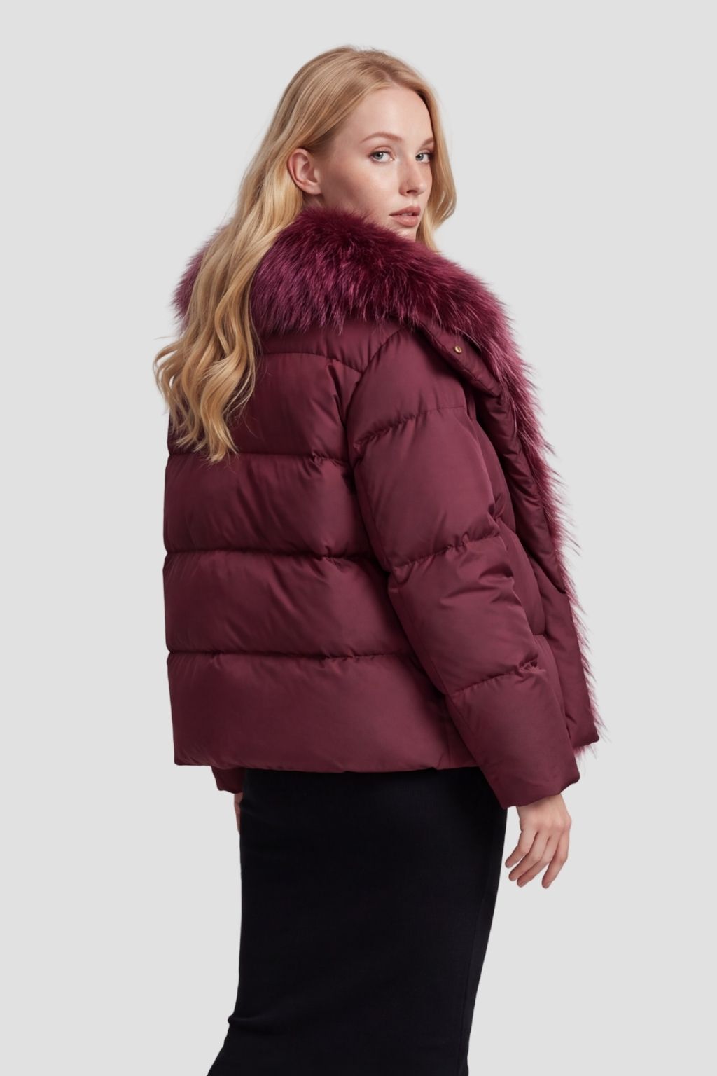 Parka fourrure femme bordeaux Héritage fourrure