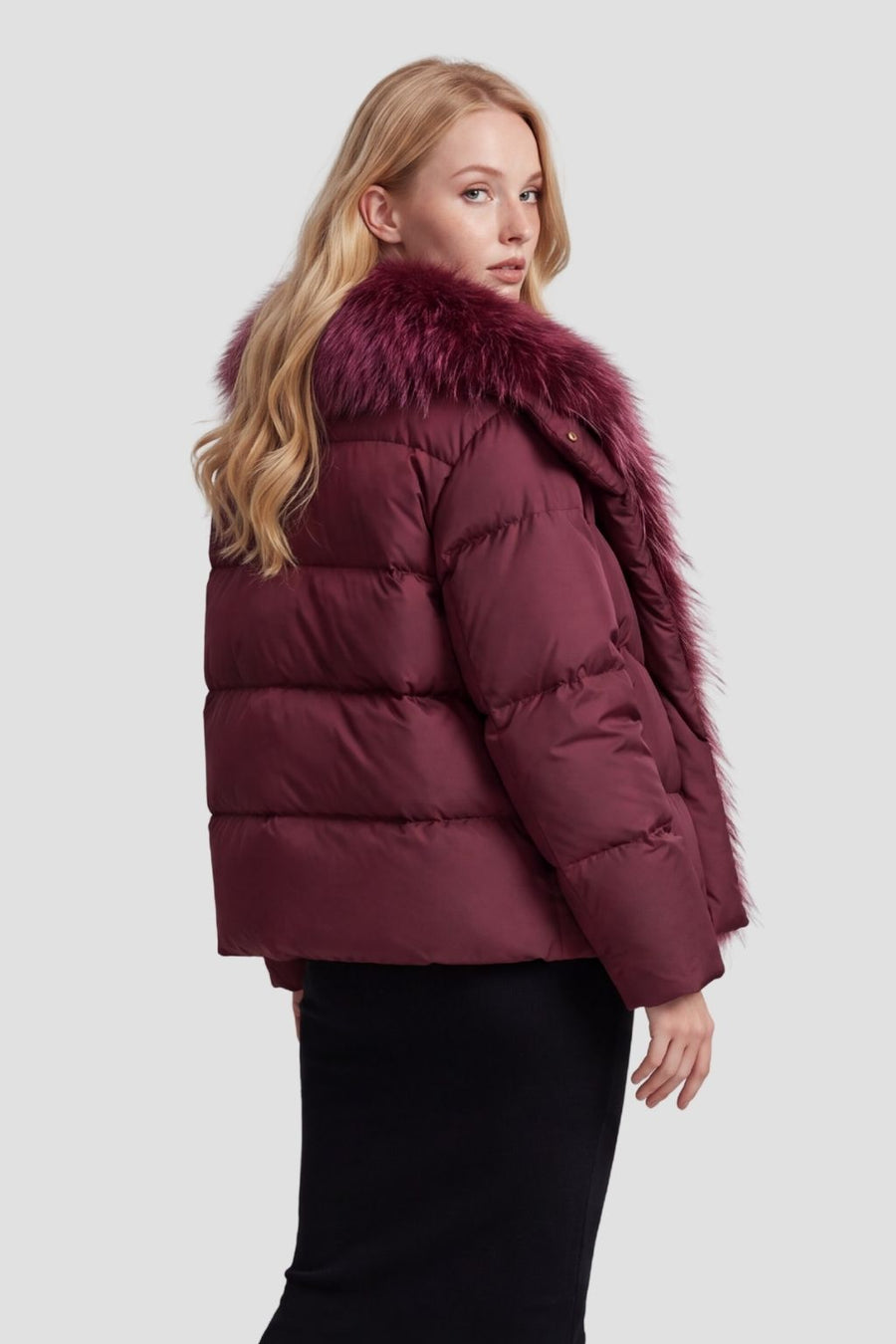 Parka fourrure femme bordeaux Héritage fourrure