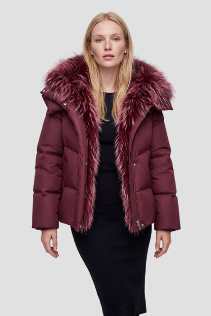 Parka fourrure femme bordeaux Héritage fourrure