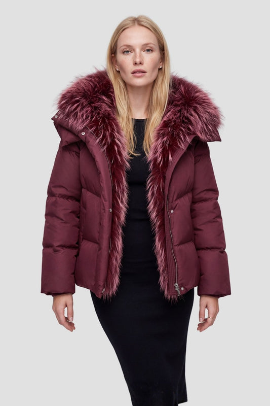 Parka fourrure femme bordeaux Héritage fourrure
