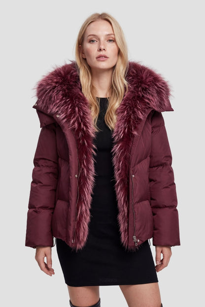 Parka fourrure femme bordeaux Héritage fourrure