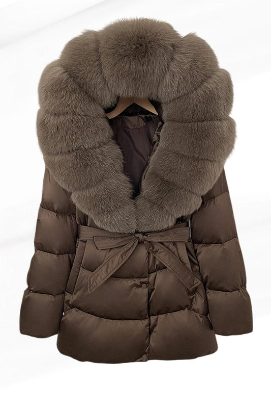Parka fourrure femme brune Héritage fourrure