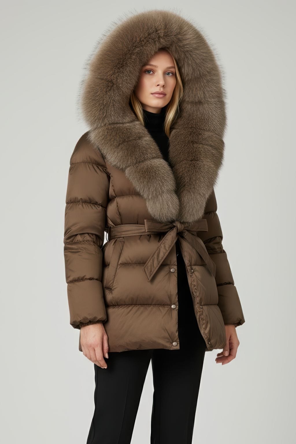 Parka fourrure femme brune Héritage fourrure